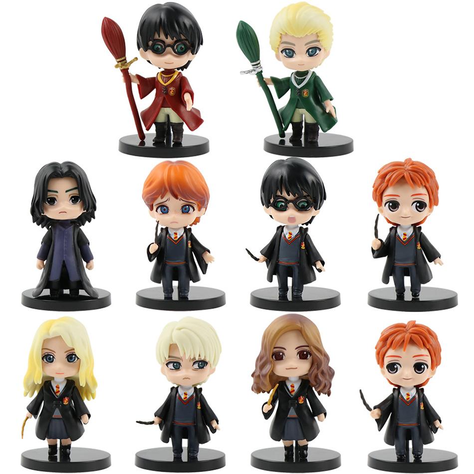 3-10Pcs Harryy Style Potter Posket Hermione Ron Hedwig Vinyl Figure Toy Cake Decoration Car Ornaments Model Doll Gift Toys Q PVC Kid Friendly