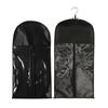 2 Pieces CLEAR WINDOW Black Hair Extension Wig Stand Storage Bag Holder Case Protector + 1PCS DRYING HANGER