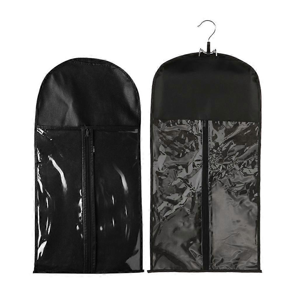 2 Pieces CLEAR WINDOW Black Hair Extension Wig Stand Storage Bag Holder Case Protector + 1PCS DRYING HANGER