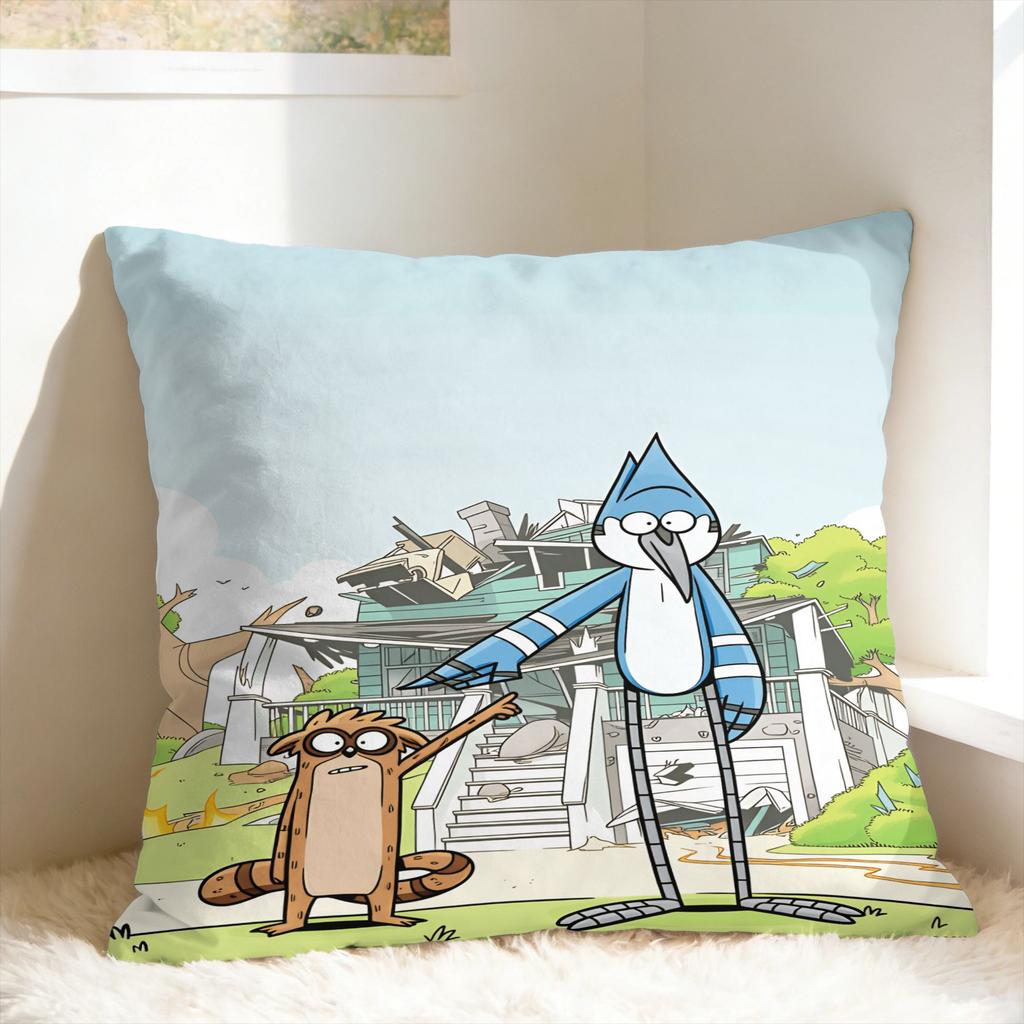 R-Regular Show Pillow Cover Custom Cushion Cover Cute Funny Pillow Case For Wedding Party Home Decor