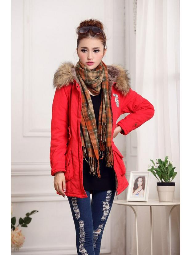 Manteau long à capuche en laine d'agneau style coréen grande taille pour femme - Hiver 2023