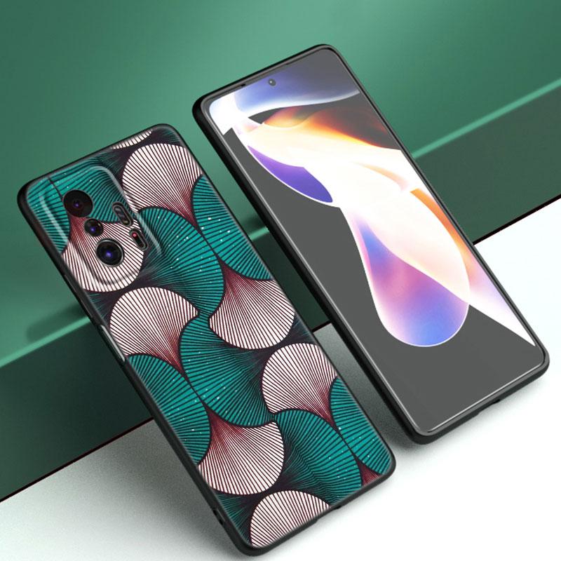 Ästhetische Afrikanische Wachs Fabic Telefon Fall Für Xiaomi Mi A2 8 9 SE Hinweis 10 10T 11 12 Lite 9T 11T 12S 12T Pro A3 6X 12X Schwarze Abdeckung