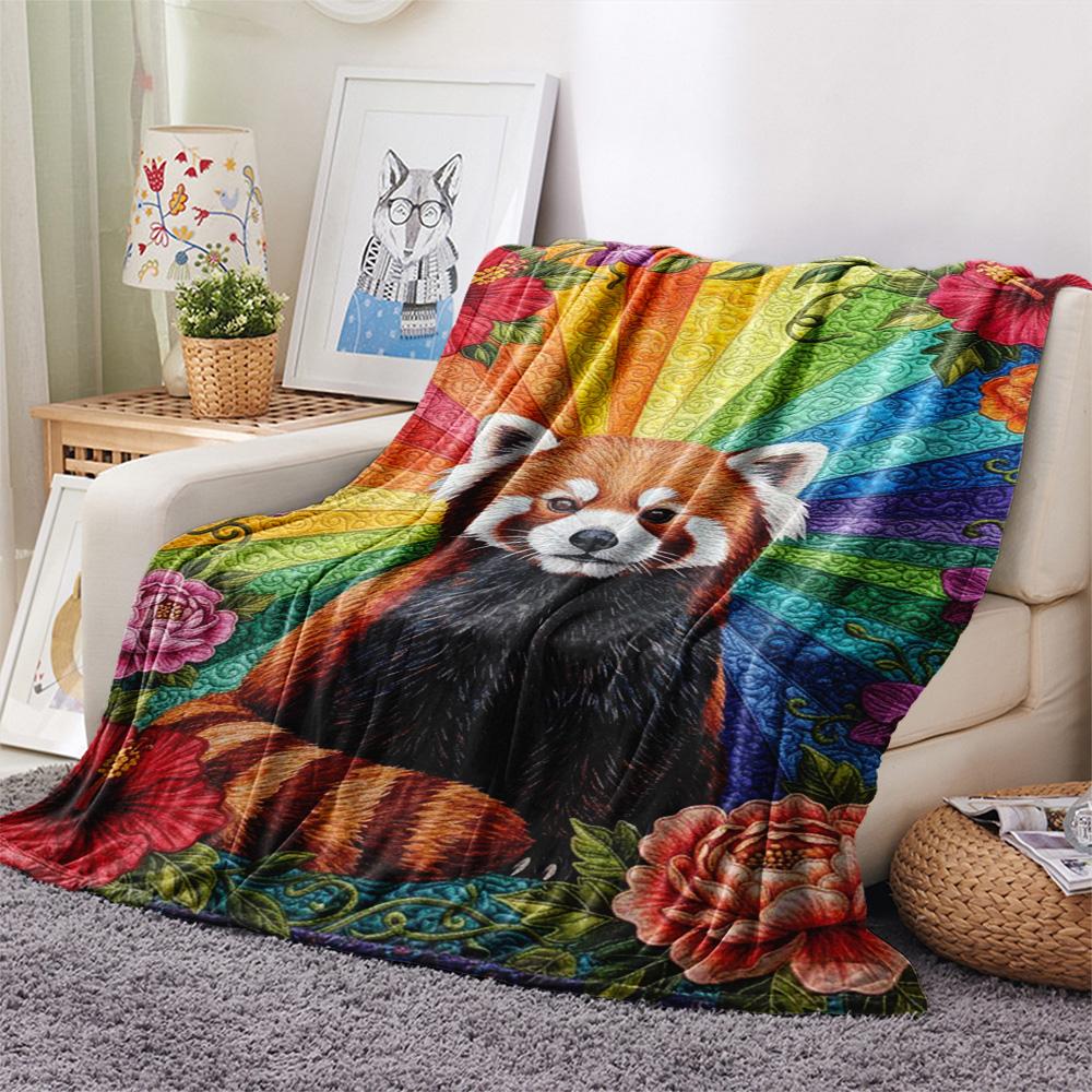 1PC Quilting Print FlAannel Blanket, High Quality Comfortable for All Seasons, Home Decor, Warmth and Comfort