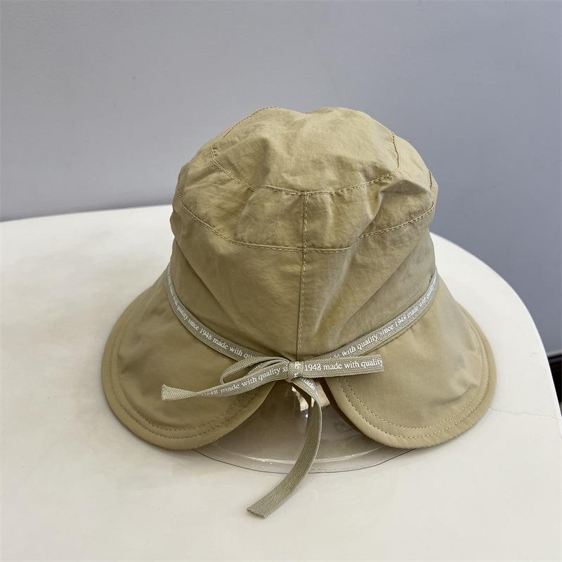 Korean Style Nylon Quick Dry Split Bucket Hat Women Spring Summer Literary Fresh UV Protection Travel Sun Cap