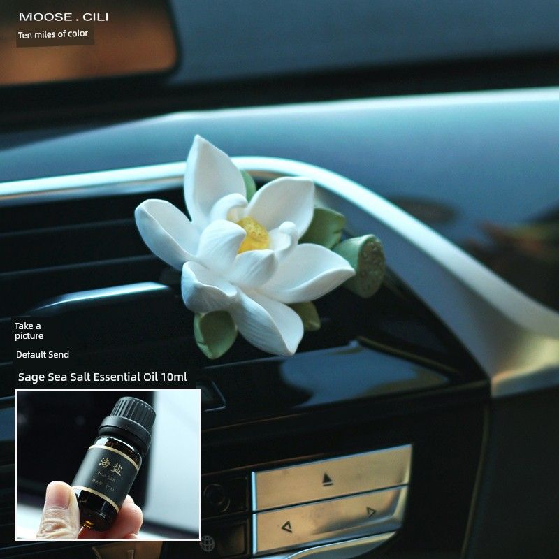 

Good Luck Continuous Lotus Car Aromatherapy Car Fragrance Air Outlet Car Accessories Fragrant Stone Decoration Perfume Good Things Lotus Flower (Air Vent Clip)