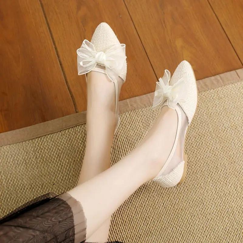 Mode Damen Ballerinas Einzeln Mesh Spleißen Rutschfest Urlaub Elegant und Modisch Hochwertige Modeschuhe für Damen 2025 Trend 39