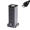 Electrical Outlet Tower With 6 Receptacles Narrow Profile For Home Workplace Area Efficient Plastic Build Secure And Extended