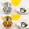 Double-layer Handle Tea Infuser Set Teapot Tea Strainer Loose Leaf Spice Teaspoon Filter Sieve Teaware Drain Useful Kitchen Tool