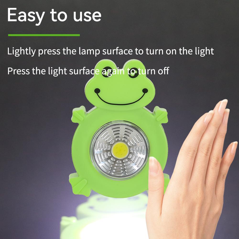 Mini Frog Shape COB Touch Light Children Bedroom Staircase Cabinet Wall Lamp External Battery Living Children Room Night Light