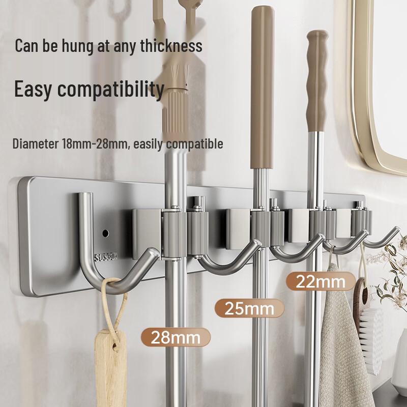 ZNMW Wall-Mounted Mop & Broom Holder
