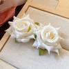 Cloth Rose Flower Earrings Solid Color Drop Earrings Fashion Floral Stud Earrings  Beach