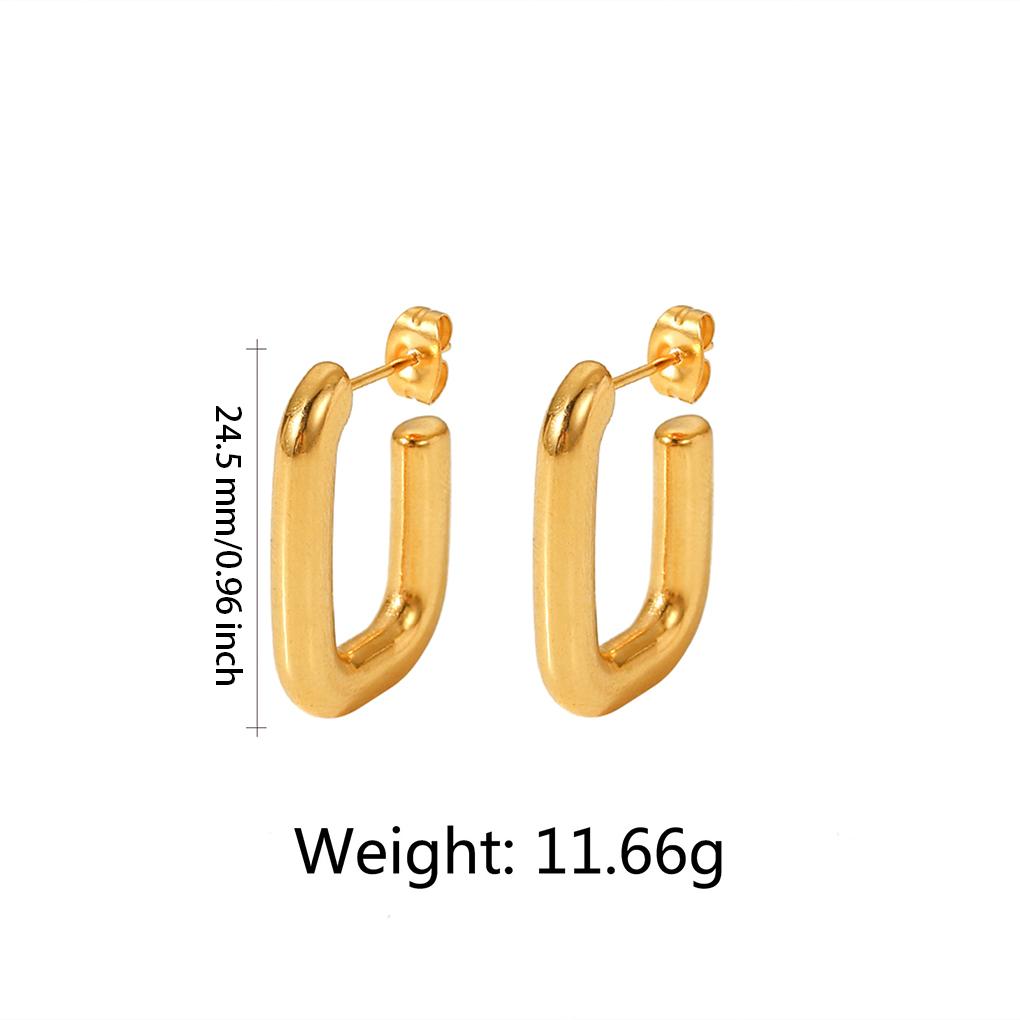 1 Pair Women Ear Studs Metal Solid Color Earring Casual Piercing Jewelry Engagement Dressing Earstud Decoration