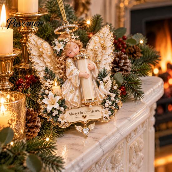 Kerstfeest Bedankjes Engel Geld Ornament, 2D Acryl Boom Feestelijke Heldere Decor Decoratie, Hangend Hanger voor Vakantie Decoratieve Seizoensgebonden Accenten