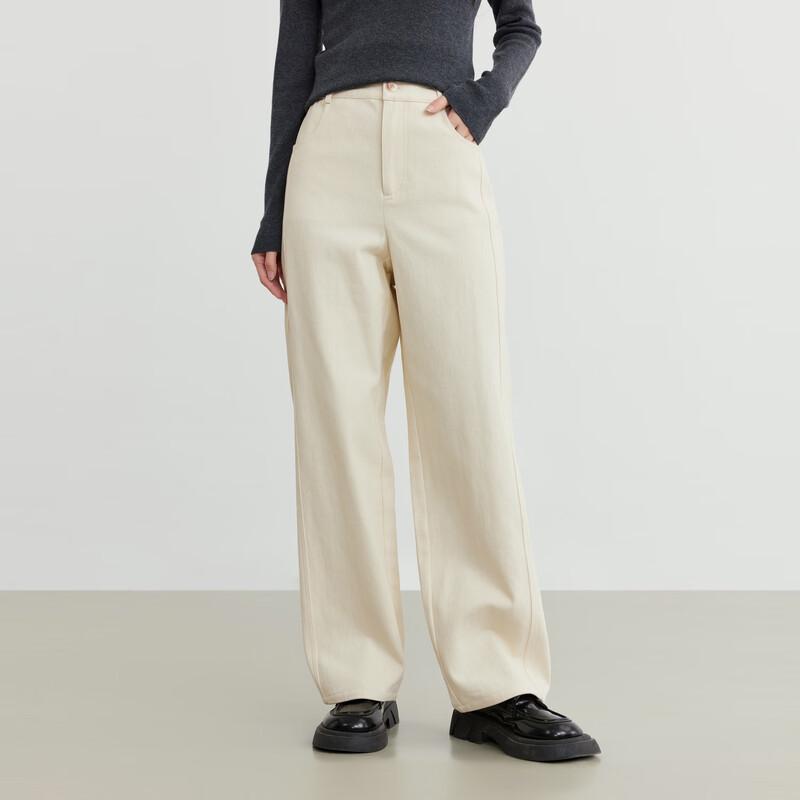 Elva' Island Women's Autumn/Winter High-Waist Wide Leg Denim Pants