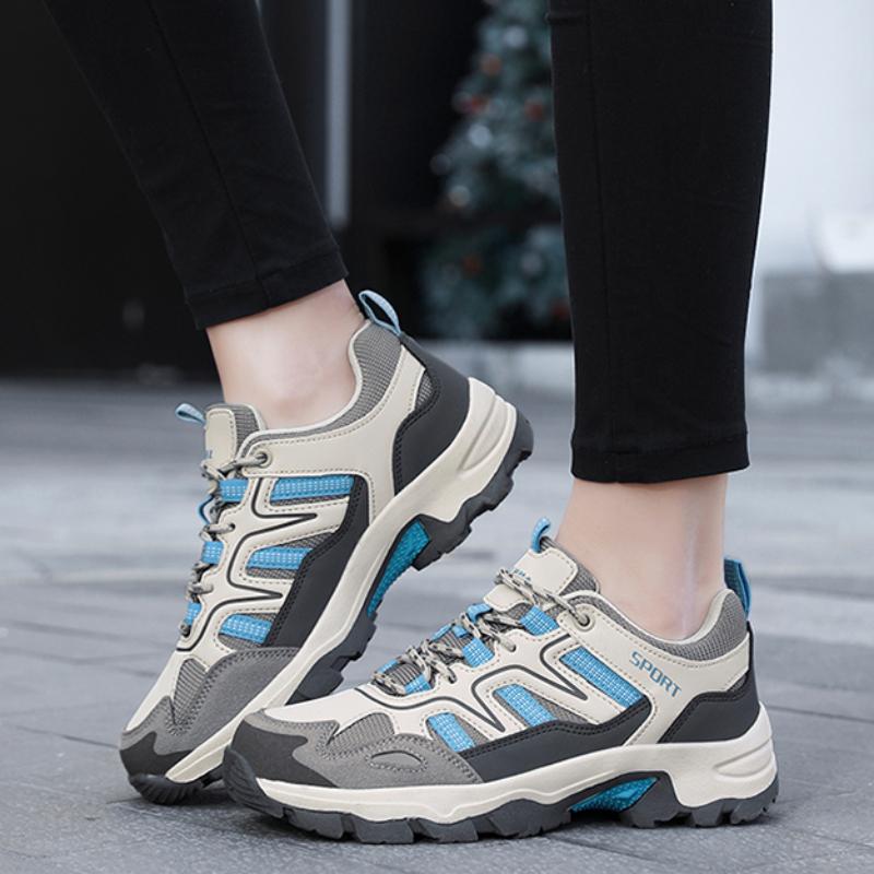 Men's Lace Up Platform Hiking Sneakers, Wear-resistant Non-Slip Outdoor Shoes For Climbing Hunting Trekking