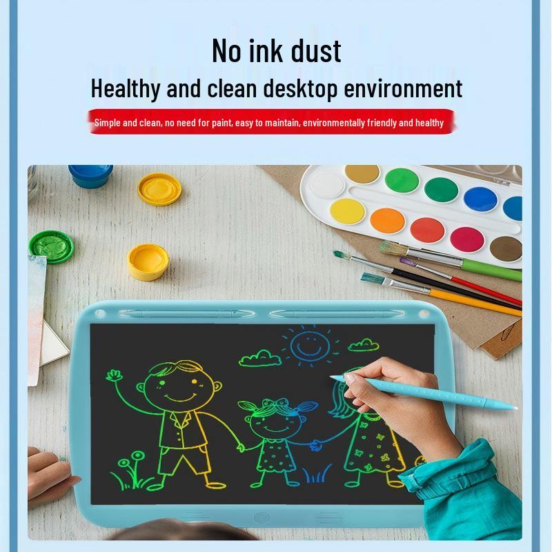 15" Rechargeable LCD Writing Board: High-Brightness Color Drawing Tablet for Smart Office and Children's Early Education.