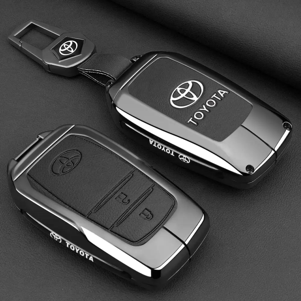 Toyota 2026 Új Keréktárcsa Borítás Autó Kulcstartó Tok Fedél Ház Toyota C-HR Hilux Fortuner Land Cruiser 200 Camry Corolla Crown R-hez