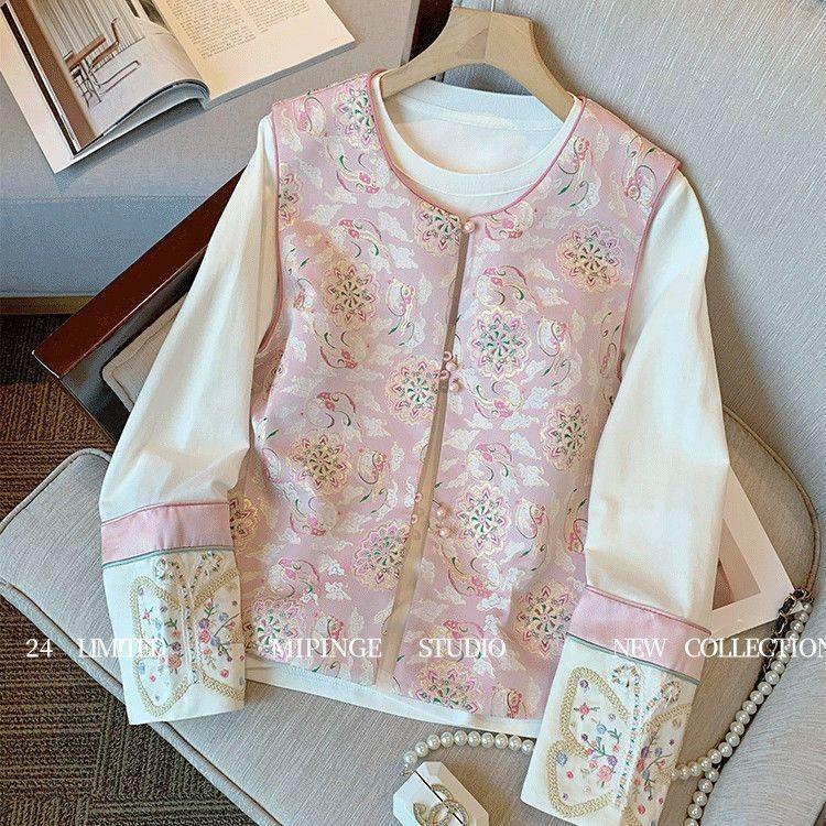 

2025 Жаккардовый жилет женский жилет новый ранняя весна красивый верхняя одежда женский топ 3XL (recommended 138-75kg)