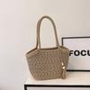 Woven cotton woven bag large capacity 2025 new summer versatile shoulder seaside vacation beach tote bag