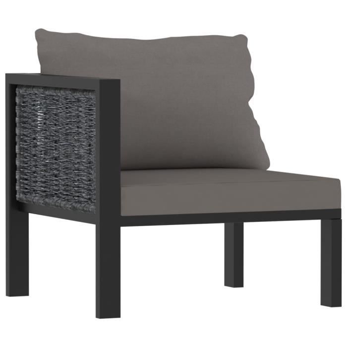 VidaXL Canapé à 2 places avec coussins Anthracite Résine tressée