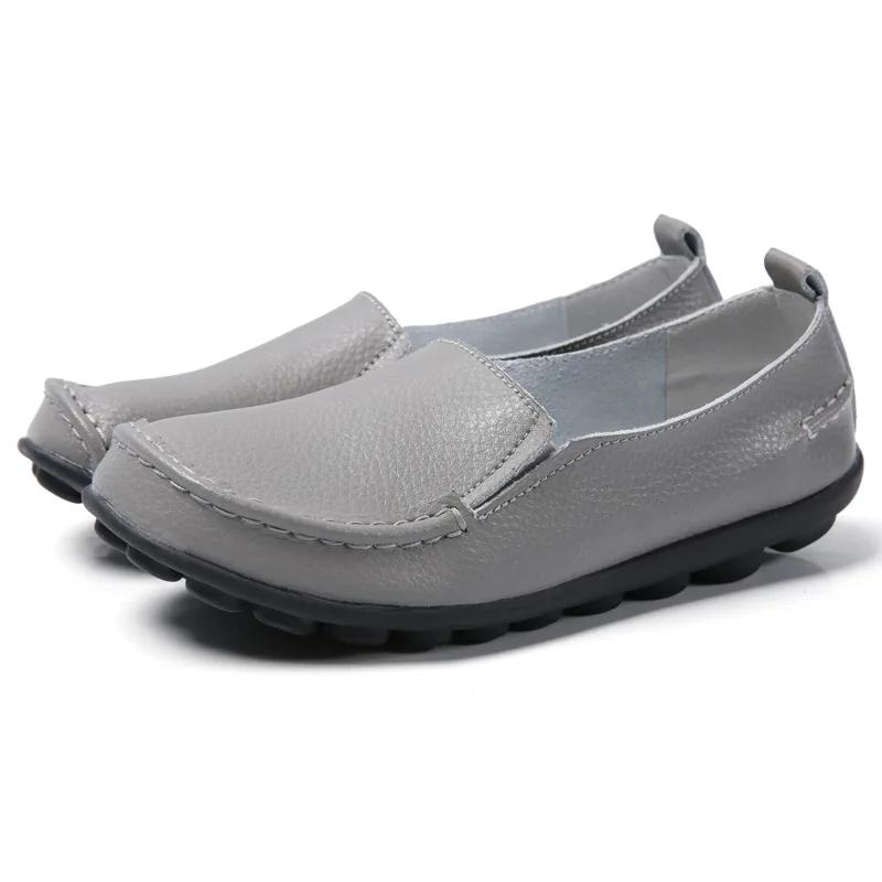 Fashion Women Flats Genuine Leather Fashion Footwear Women Shoe Moccasins Shoes Women Slip On Flat Shoes Soft Plus Size Tenis Feminino