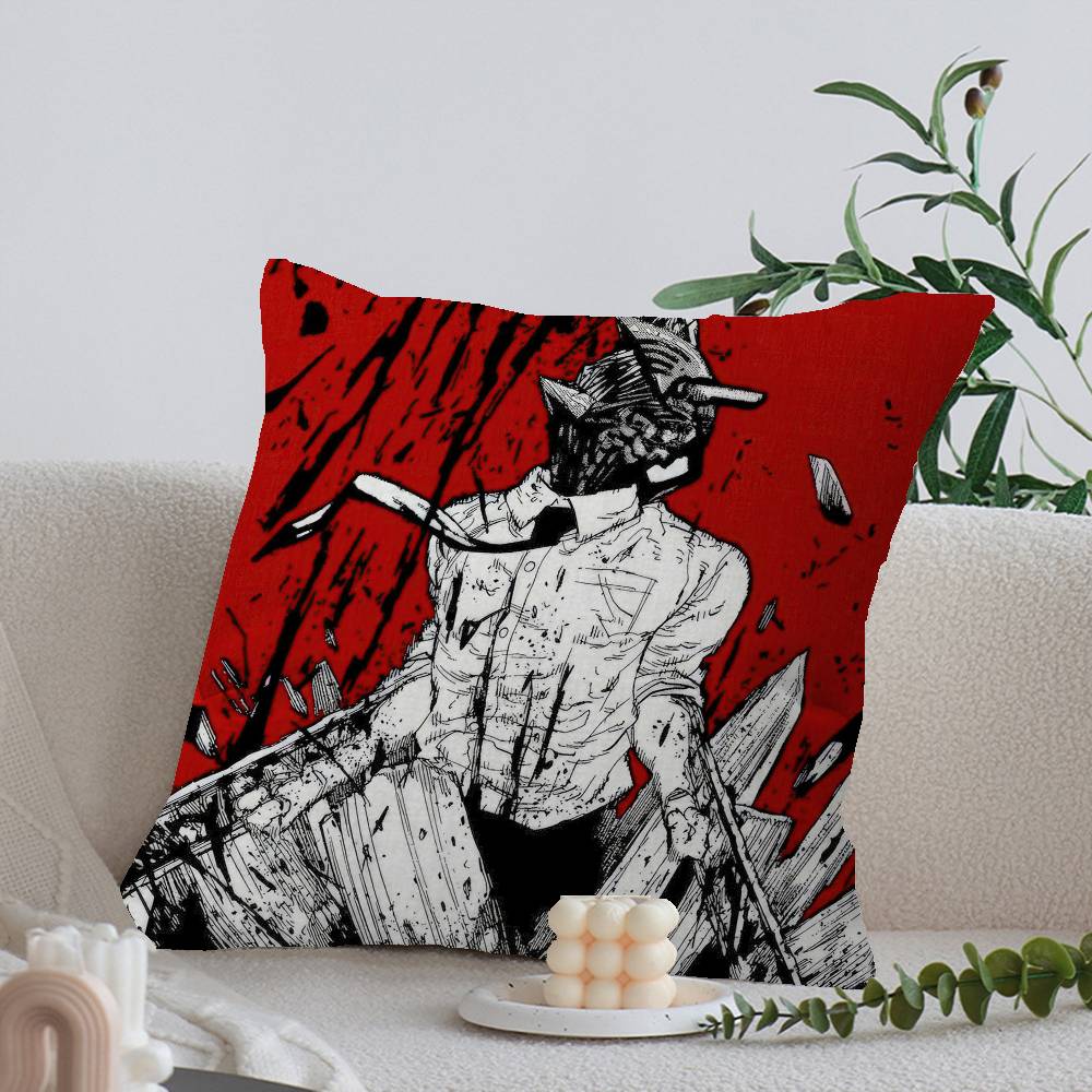 Anime Chainsaw Man Poszewka na poduszkę Poduszka Poszewka na poduszkę Pokój dzienny Sofa Wystrój domu Spersonalizowana