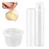 Coppette per Salsa LOYELEY, 50 Pezzi, Coppette per Salse con Coperchi, 25ml, Traslucide, Plastica, Monouso, Com