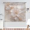 2PCS Digital Printed Sheer Curtain, Misty Gold Bead Flowers, Dreamy Luxe Ethereal Floral for Living Room Bedroom Home Decor
