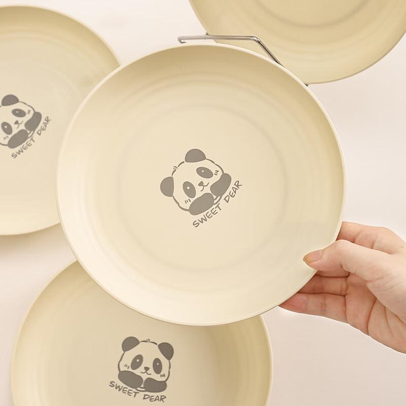Cute Cartoon Bear Stainless Steel Round Plate