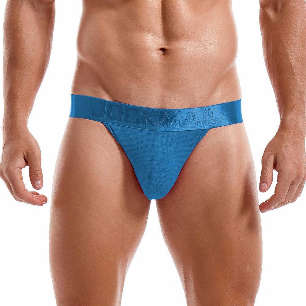 Jockstraps JOCKMAIL Solid Colour Ultra-thin Mesh Breathable Semi-transparent Sexy Men's Thong Underwear Daily Casual Low Waist G-string Underpants