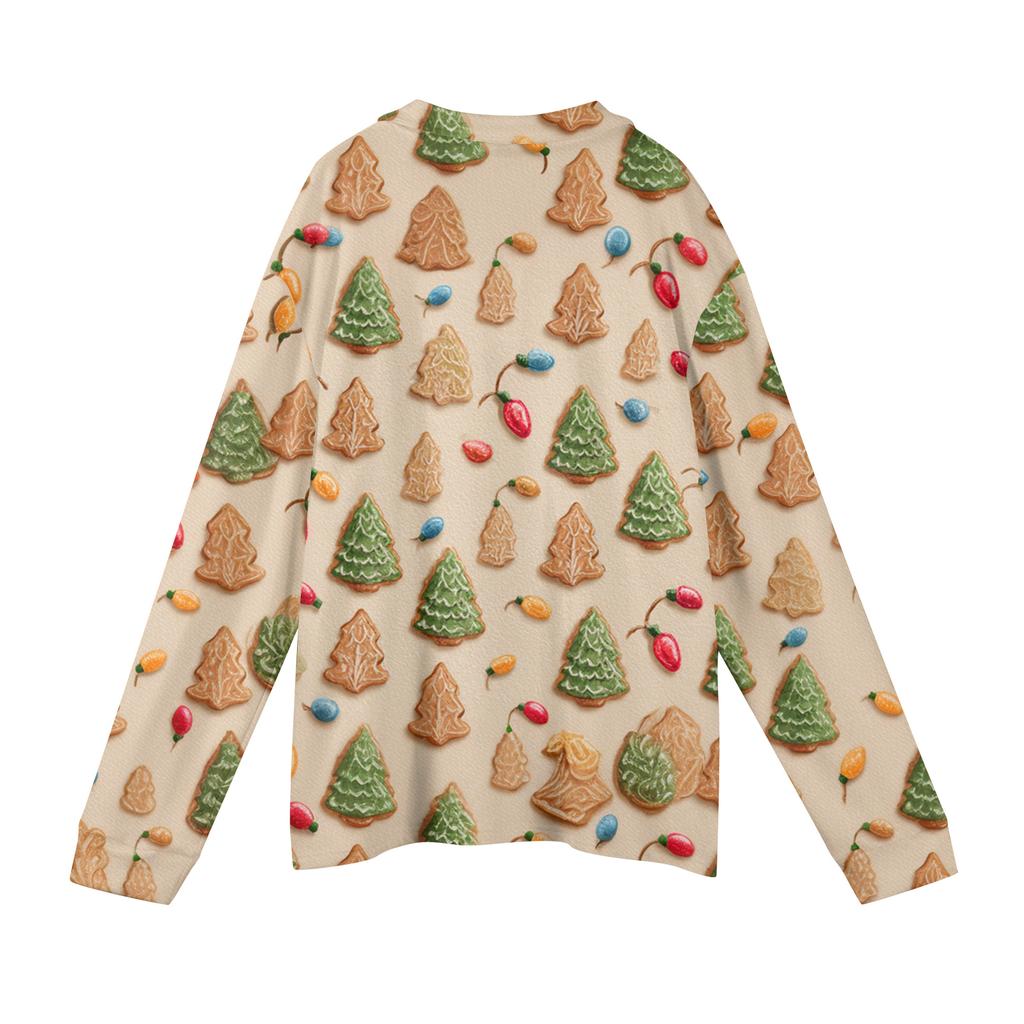 Men's Casual Christmas Print Button Long Sleeve Shirt