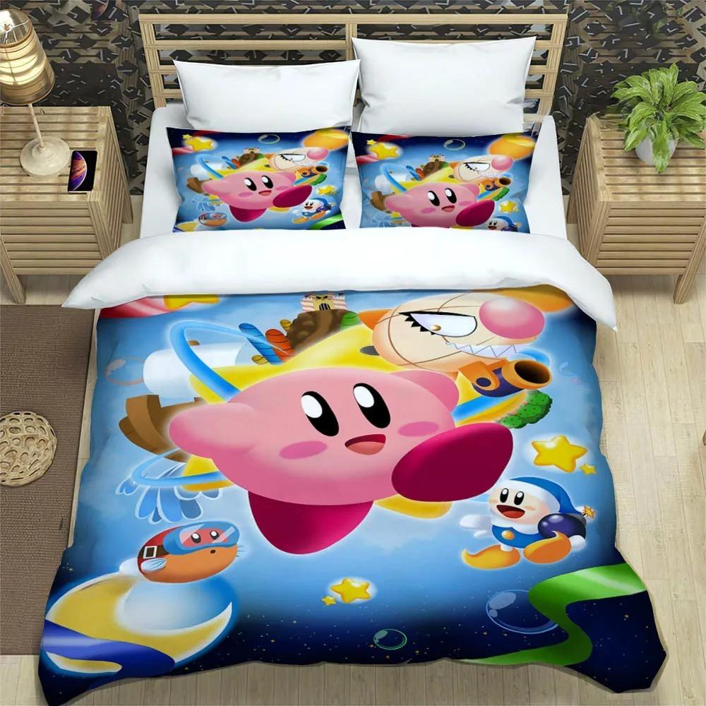 Spiel K-Kirby Bettbezug Kissenbezug Bettwäscheset Erwachsener Junge Mädchen Schlafzimmer Dekoration Kinder Geschenk Einzel Doppel Große Größe