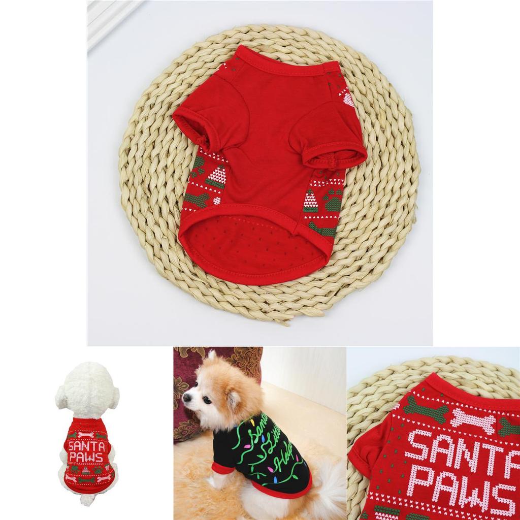Soft And Warm Christmas Pullover For Dogs And Cats With Fashionable Santa Elf Print