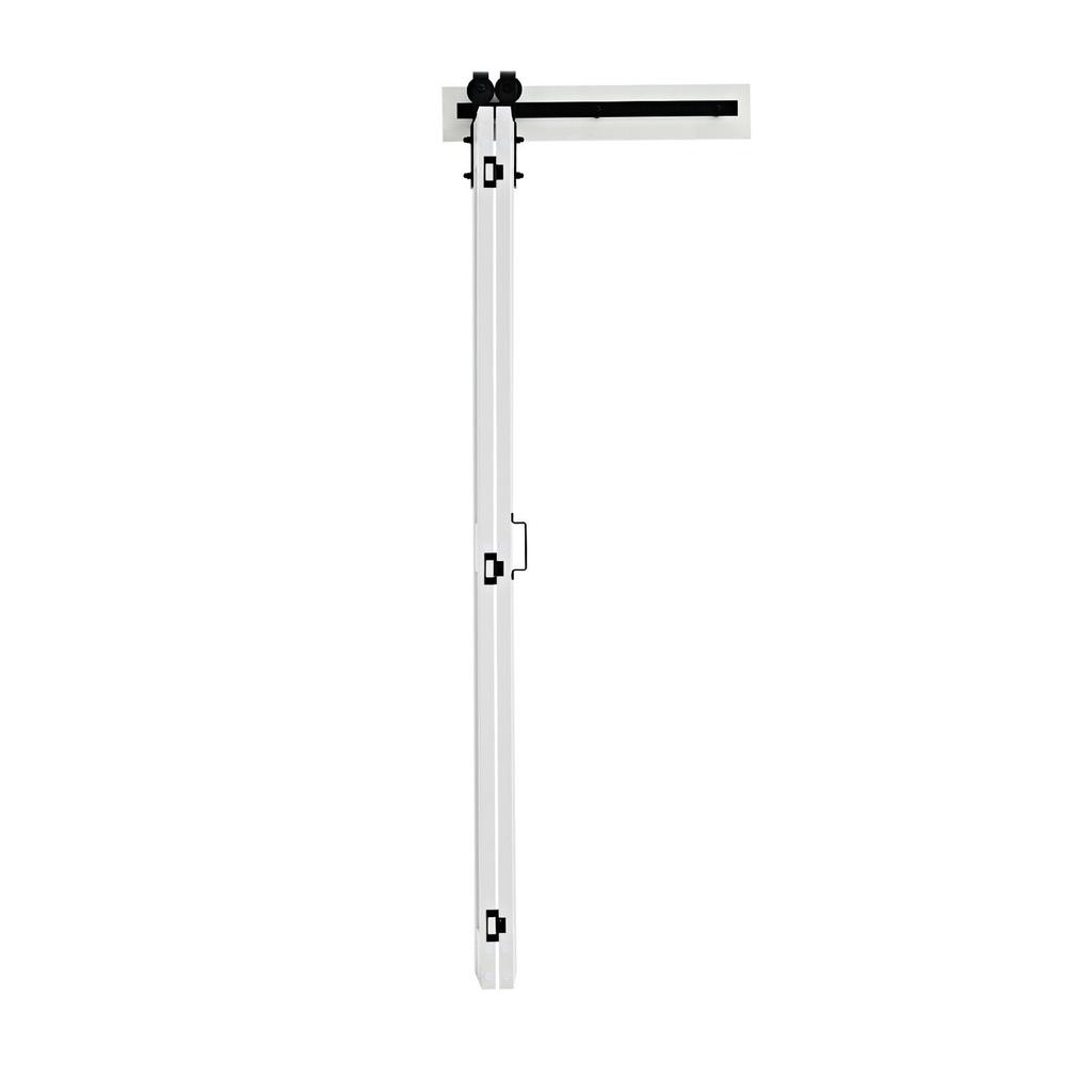 Porte de Grange Pliante, 609 x 2134 mm, Portes de Placard Coulissantes Pliantes en MDF, Kit de Quincaillerie Inclus, Conception Gain de Place en H, Nécessite un Assemblage, pour Chambre à Coucher,