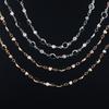 1meter Green Round Glass Beads Chain Crystal Bead Copper Stick Chains for DIY Necklace Bracelet Making Jewelry Findings Supplies