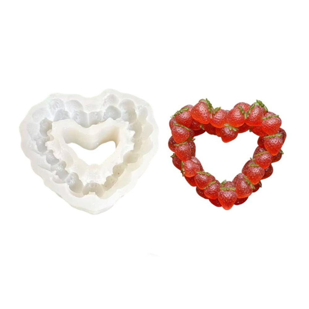 3D Heart Ring Molds Realistic Fruit Rings Mold Raspberry Mousse Cake Mold  Dessert Decorating Strawberry