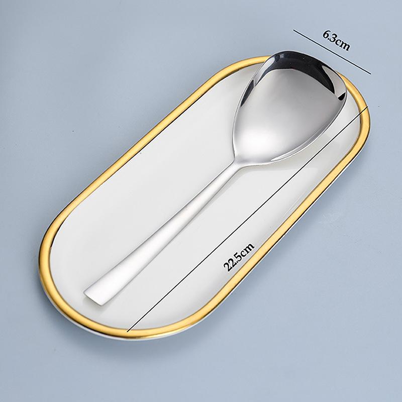 1ks Kuchyně Večeře Jídlo Polévka Rýže Západní veřejná lžíce Velká nerezová kulatá hlava Trojúhelníková bufetová servírovací lžíce