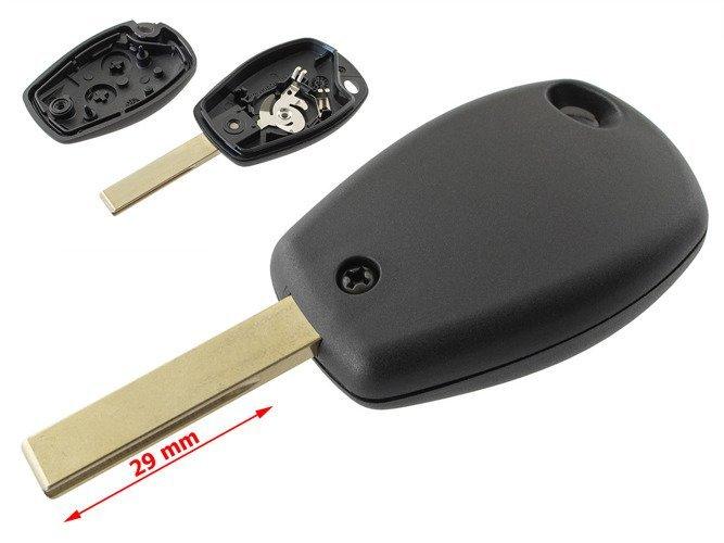 Renault Clio Kangoo Laguna Master Megane Modus Thalia Trafic Twingo Remote Control Housing, Plain Groove with Slots, 2 Buttons