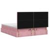 Ottoman Bed with Mattress and LED Pink 140 x 190 cm Velvet