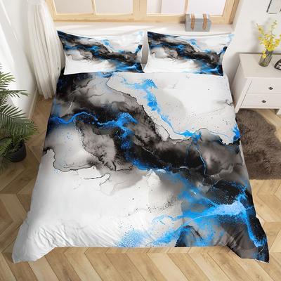 Marble Soft Duvet Cover Abstract Art Tie Dye Marble Beding Set,Watercolor Artwork Warm Comforter Cover Modern Soft Microfiber Comfortable Quilt Cover