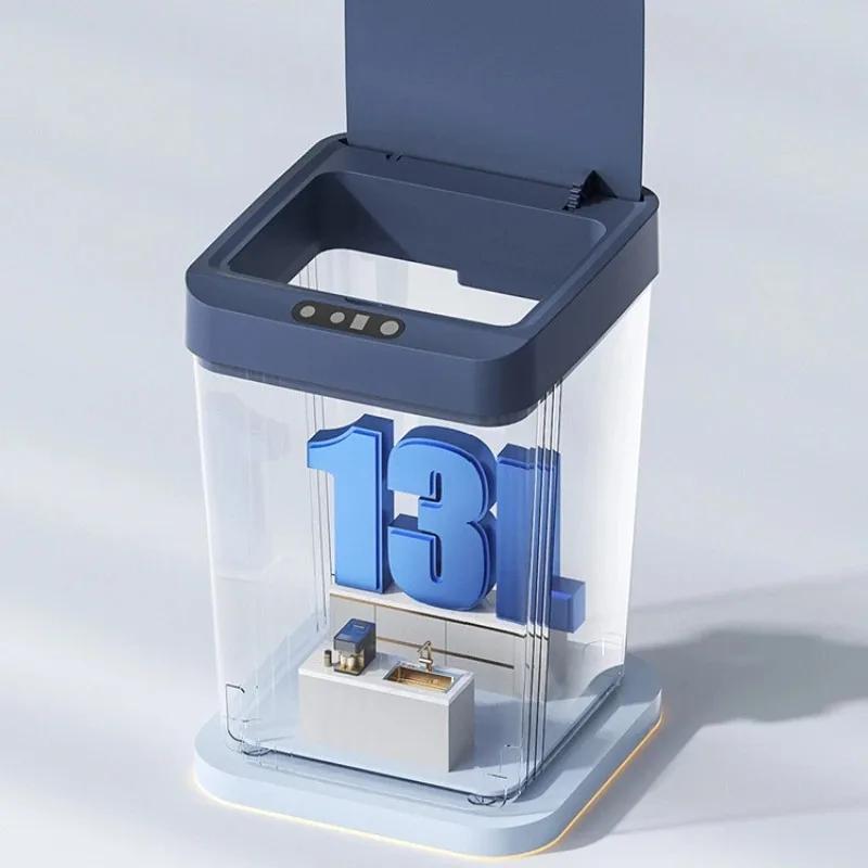 Automatische Deckelöffnung Smart Sensor Mülleimer für Zuhause Wohnzimmer Vollautomatischer einfacher Mülleimer Toilettenmülleimer