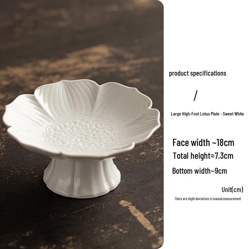 Ceramic High-Footed Scalloped Dessert Plate