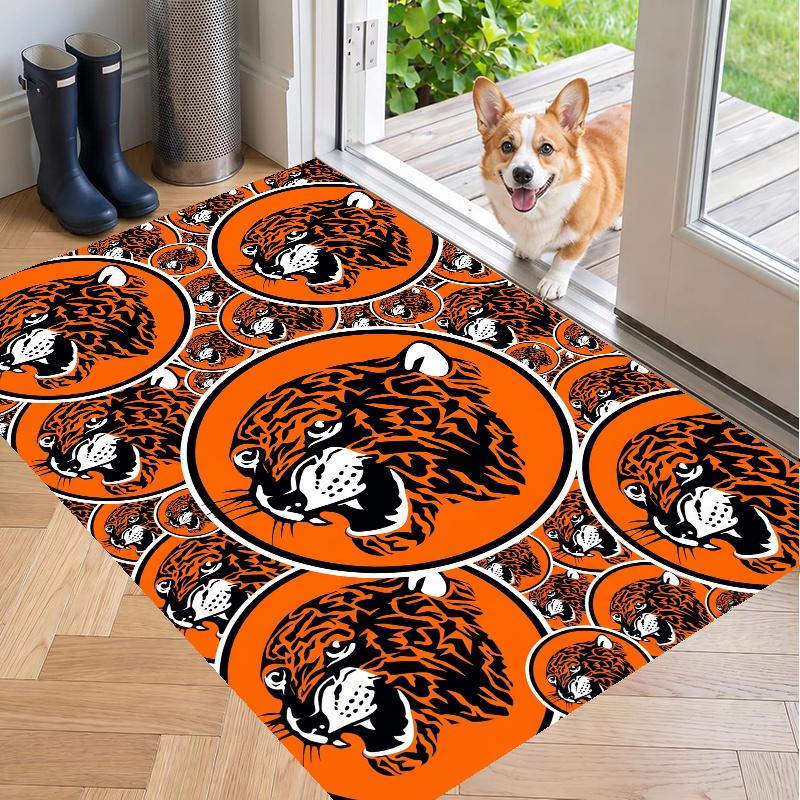 Crystal Velvet Rug with Hull City Design, Soft Non-Slip Floor Mat for Living Room Bedroom Decor