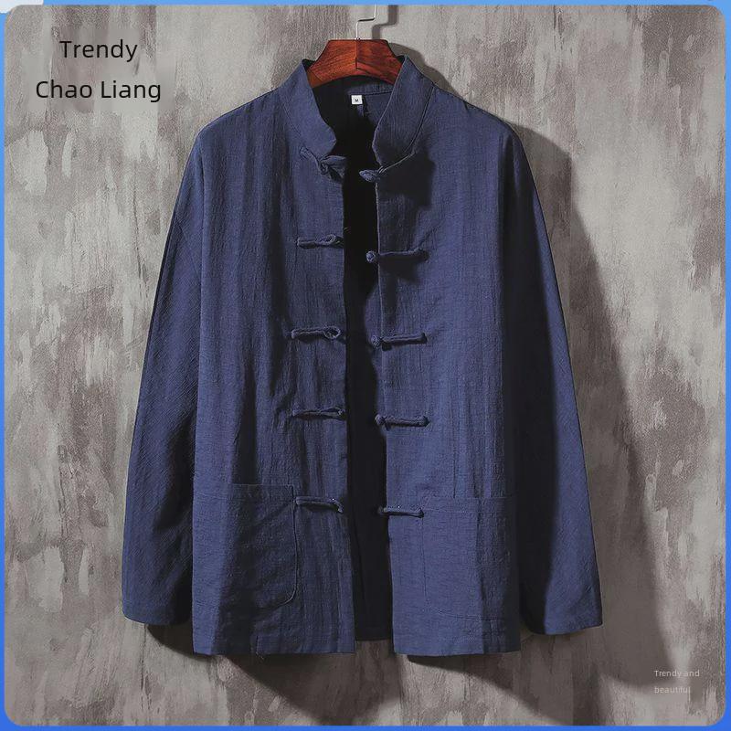 Men's Retro Chinese Style Stand Collar Cotton-Linen Shirt