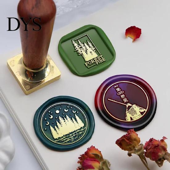 Envelope Sealing Stamp Brass Wax Seal Head, Vintage European Embossed Relief Engraved Gift Package Head for Wedding Invitation Journal Wrapping