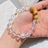 10Mm Natural White Crystal Tiger'S Eye Design Bracelet Bracelet