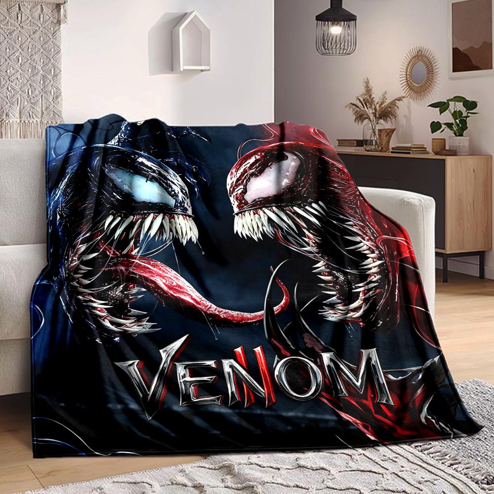 1Pc Venom Antihero Battle Blanket Soft And Comfortable Casual Warm Camping Travel Christmas Halloween Xmas Gift M928436
