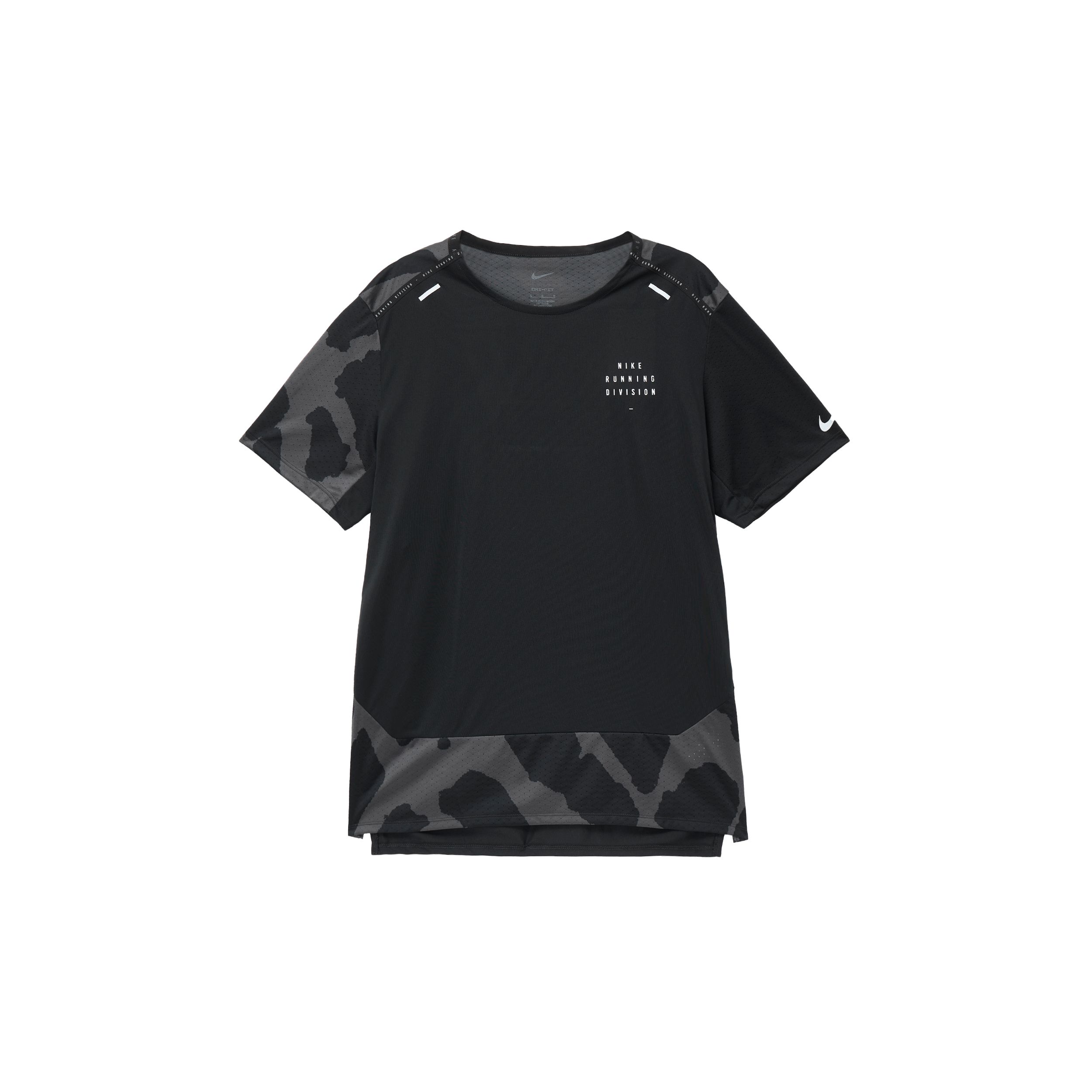 

Мужская спортивная беговая футболка с круглым вырезом и принтом Nike Dri-FIT Land Division Rise, черные DQ4758-010 M