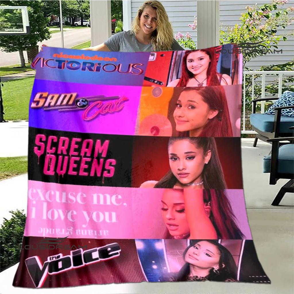Singer Ariana grande printed blanket Flange Warm blanket soft and comfortable blankets bed linings cubre cama birthday gift