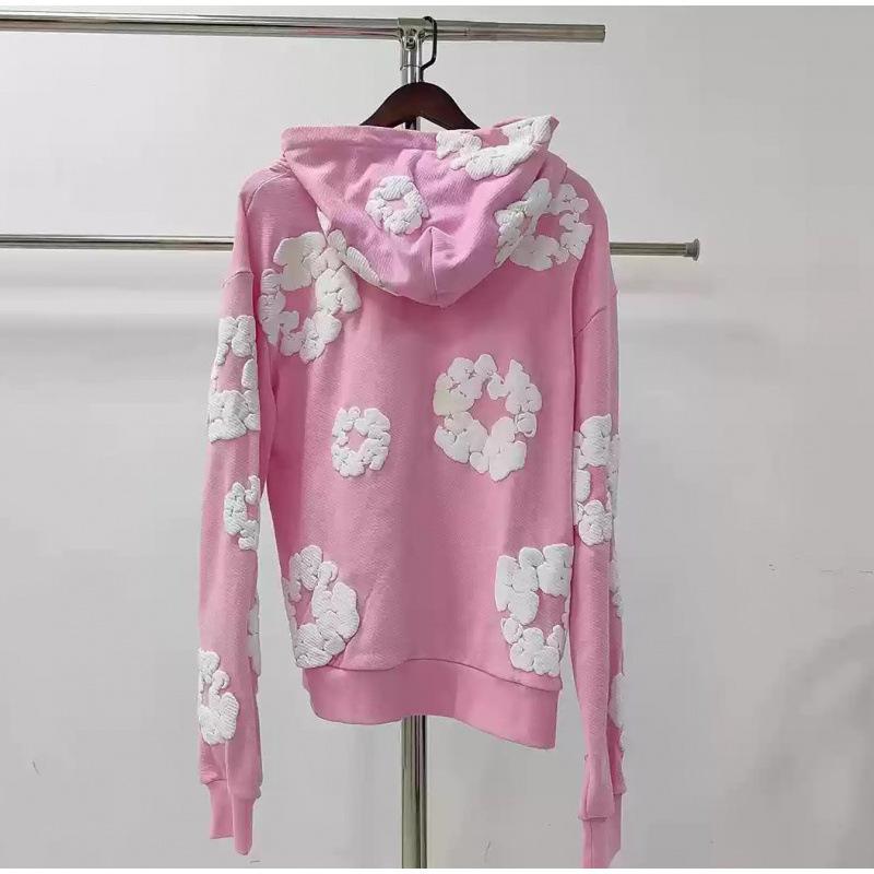 450G Heavyweight Foam Cotton Flower Hoodie - DENIM TEARS.